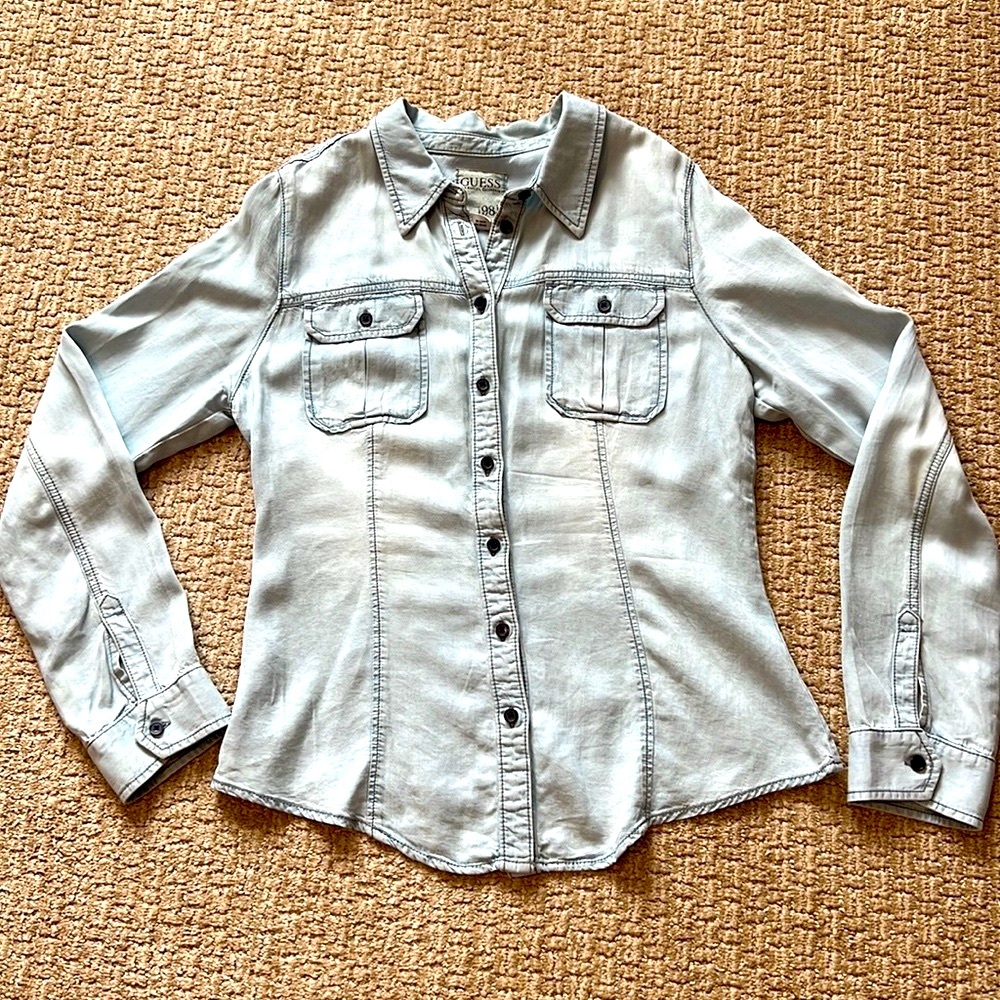 Guess Chambray Shirt. Sz L
